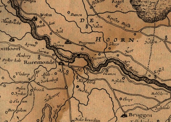 Fragment kaart Fossa Eugenia 17e eeuw